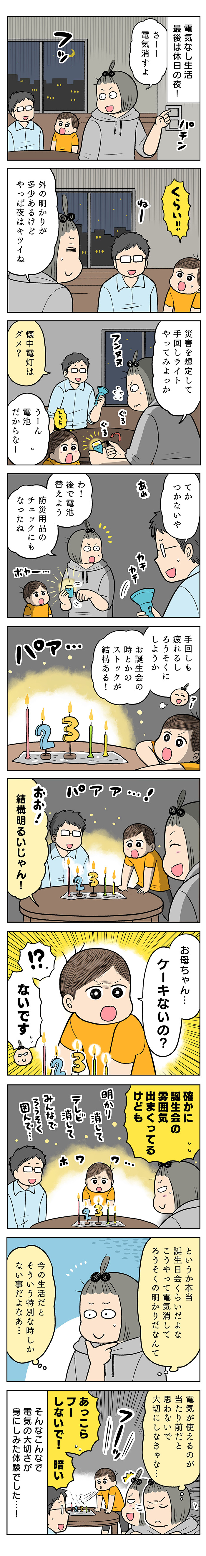 こげのまさきの電気なし生活４【休日夜編】