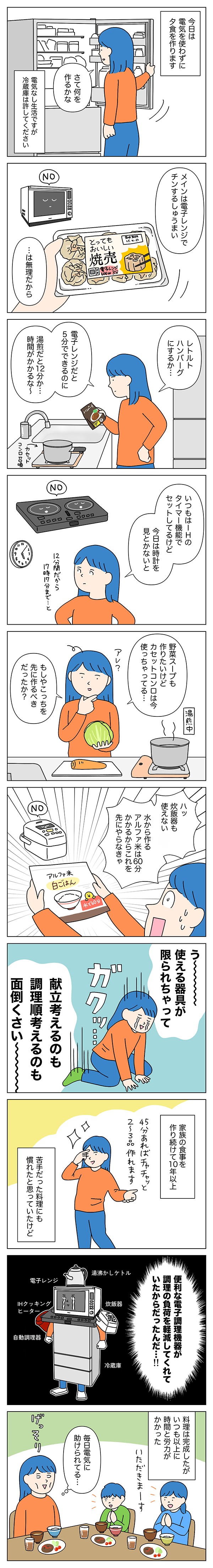 電気なし生活こしいみほ平日昼編
